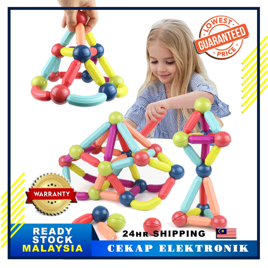 Kids Magnetic Stick Balls Building Toy Blocks High Quality 3D Geometry ...