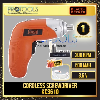 BLACK AND DECKER 3.6V NI-CD SCREWDRIVER KC3610, Cordless Drills, Impact  Drivers & Wrenches