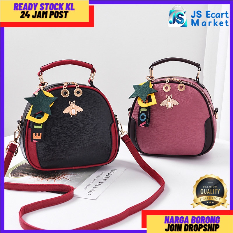 JS Fashion Korean Cute Sling Bag Handbag Beg Tangan Wanita Murah Perempuan Beg Ready Stock SB0017 Shopee Malaysia