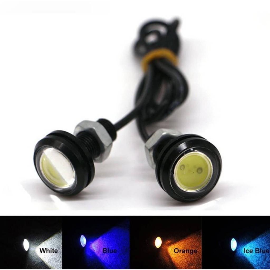 10x White 18mm Eagle Eye LED DRL Lights – Daytime Running Lights / Backup Lights – Black Housing