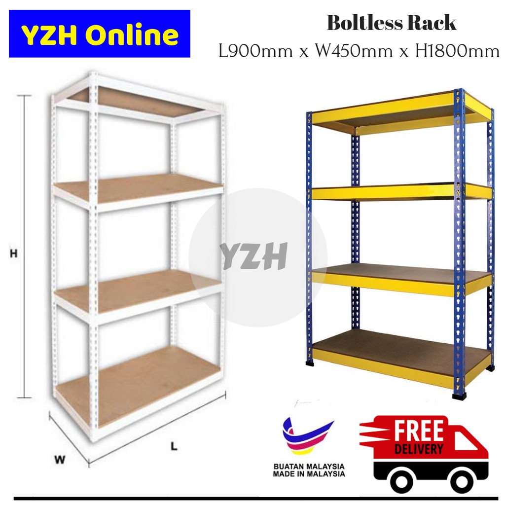 YZH Boltless Rack 900mm x 450mm x 1800mm / Storage / Home / Office Use ...