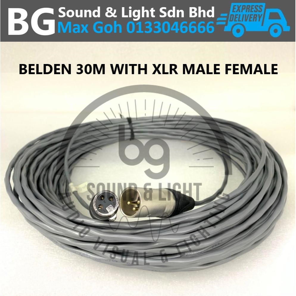 Belden 8761 30 Meter Signal Mic XLR Cable With XLR Male To XLR Female