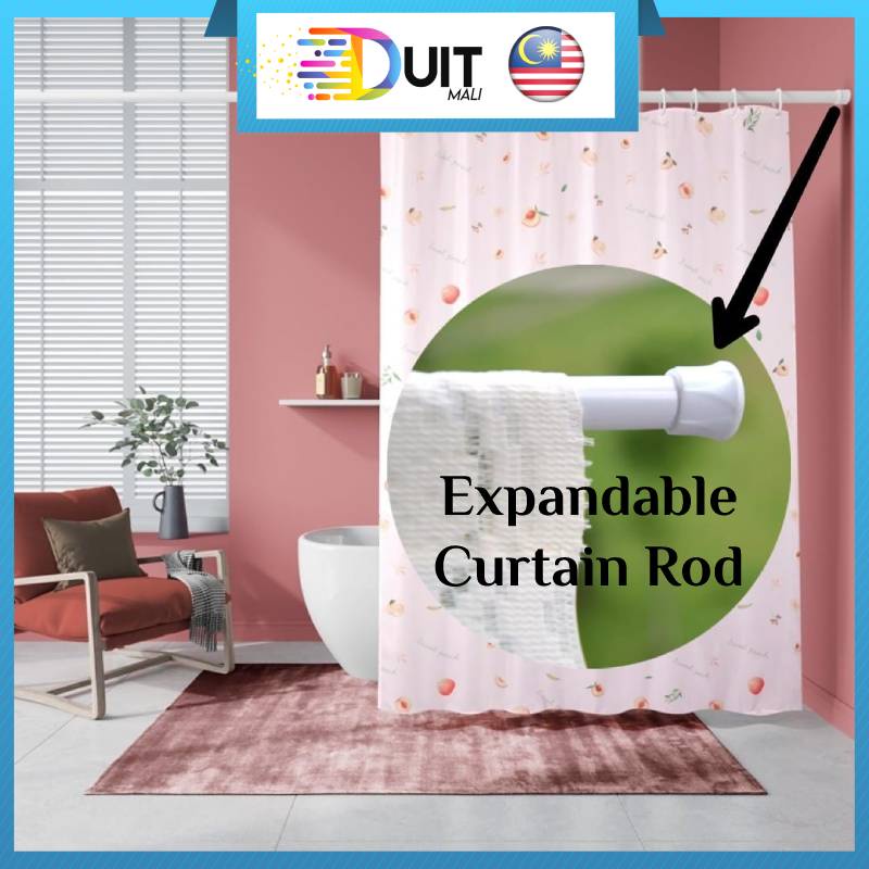 Duitmali Batang Langsir Kayu Langsir Panjang Expandable Adjustable