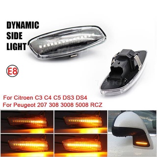OZ-LAMPE Turn Signal Light, LED Dynamic Side Indicator Compatible for  Peugeot 207 308 3008 5008 RCZ for Citroen C3 DS3 C4 Picasso DS4 C5, Flowing  Side