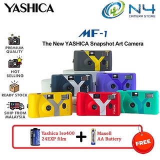 Yashica MF1 MF-1 Snapshot Art Camera Set Flash Reusable Film