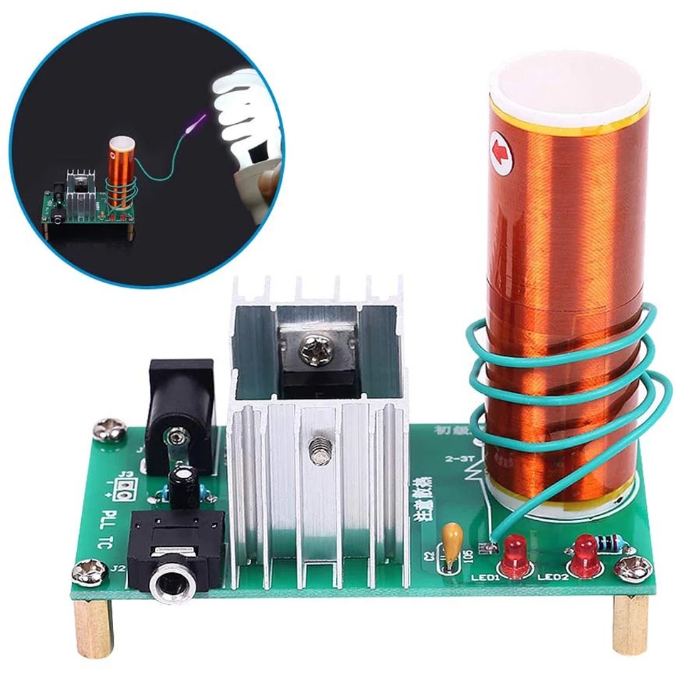 DIY Kit Mini Tesla Coil Module, 15W DC 15-24V 2A DIY Mini Plasma ...