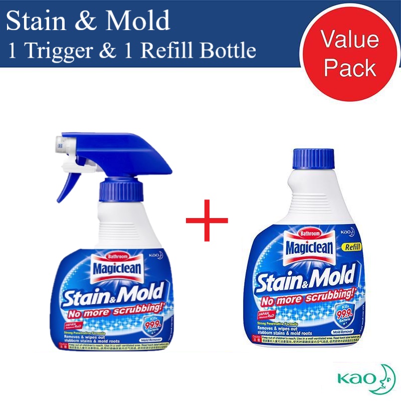 Kao Magiclean Stain & Mold Cleaner Stain Remover Trigger/Refill (400ml ...