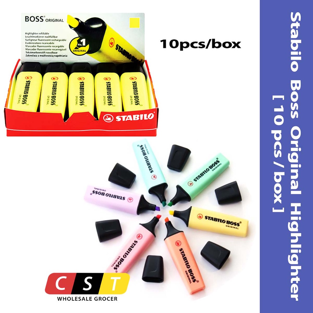 Stabilo Boss Original Highlighter Textmarker (10pcs/box) | Shopee Malaysia