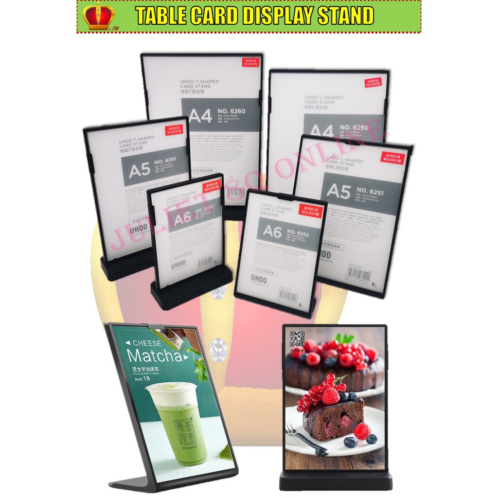 A4 A5 A6 T & L Type Plastic Acrylic Menu Sign Holder Stand Restaurant