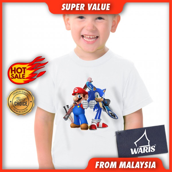 Super Mario & Sonic Olympic Games 01 - White T-shirt (kids Boy 