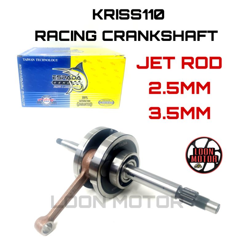 KRISS110 RACING CRANKSHAFT JET ROD 2.5MM/3.5MM - ESPADA RACING | Shopee ...
