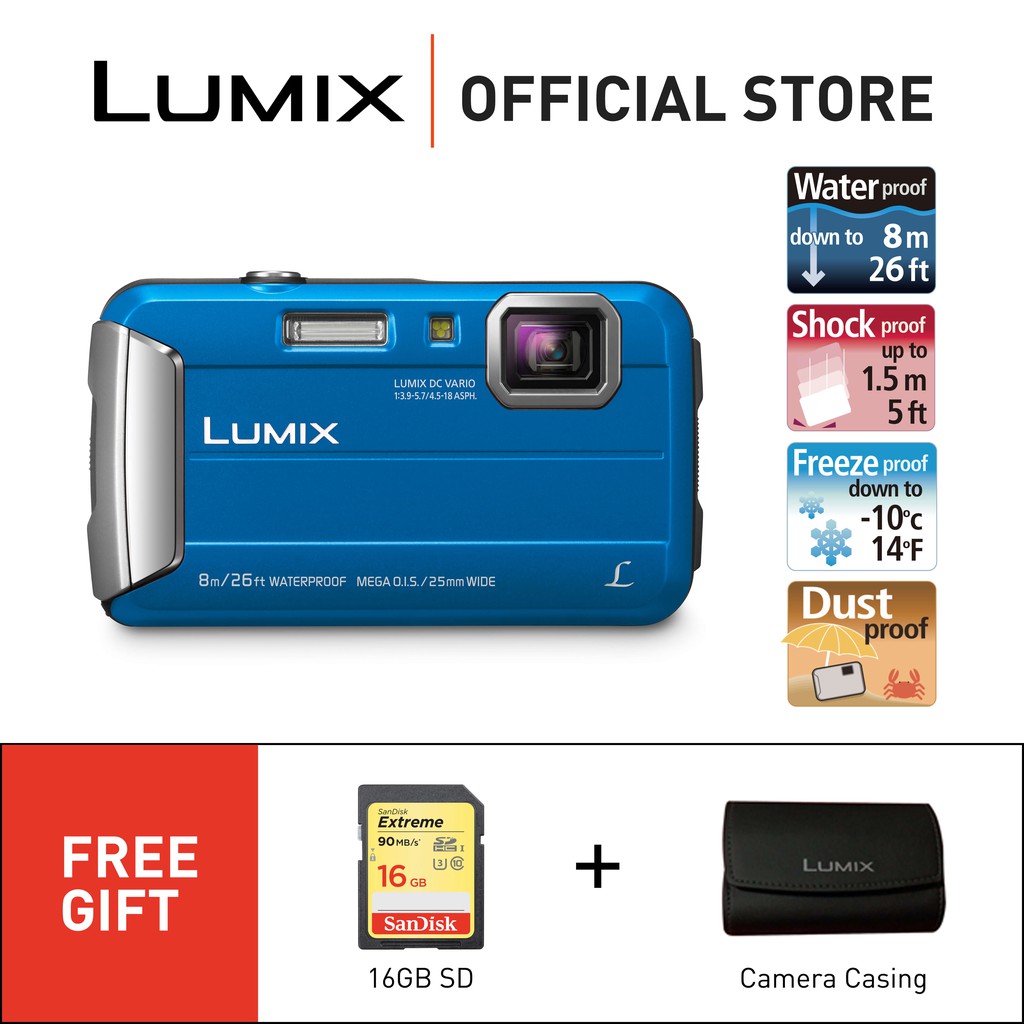 Panasonic Lumix DMCFT30 Waterproof Digital Camera (Red/ Black/ Orange/ Blue) Shopee Malaysia