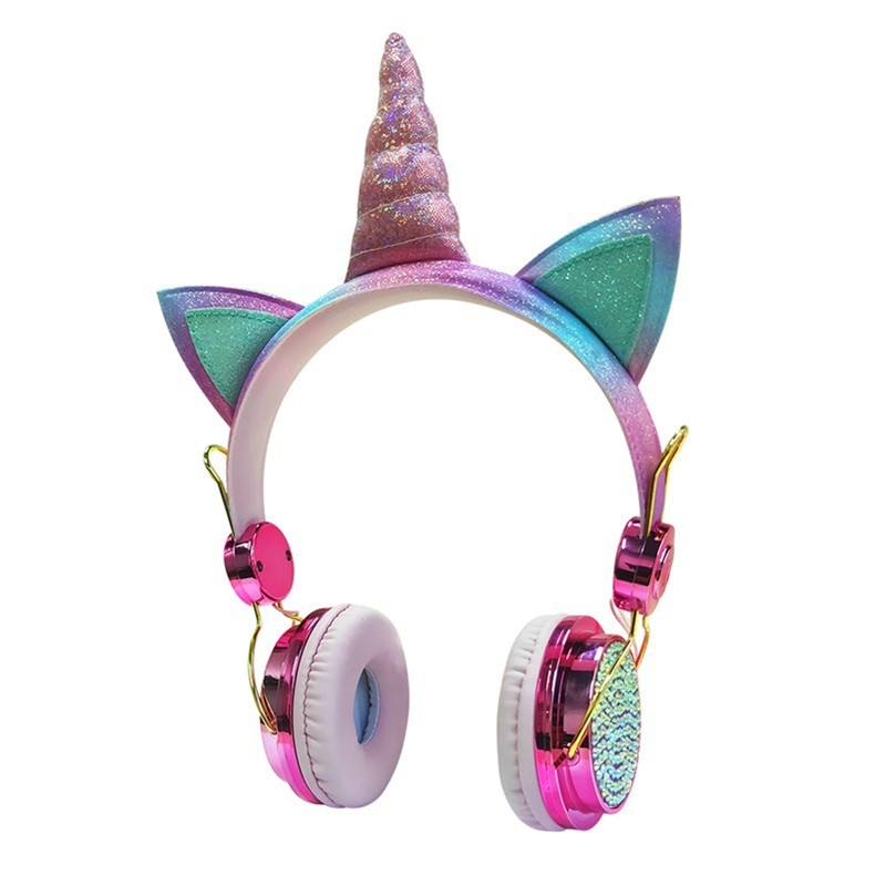 Cute Unicorn Wired Headphone With Microphone Girls Daughter Music Stereo Earphone Computer Phone Gamer Headset Kids Gift Girl Headphones Shopee Malaysia