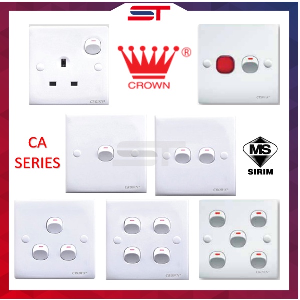 Crown Ca Series Switches Socket Outlet Switch Socket Sirim Approved 13a Switch Socket 20a 5345