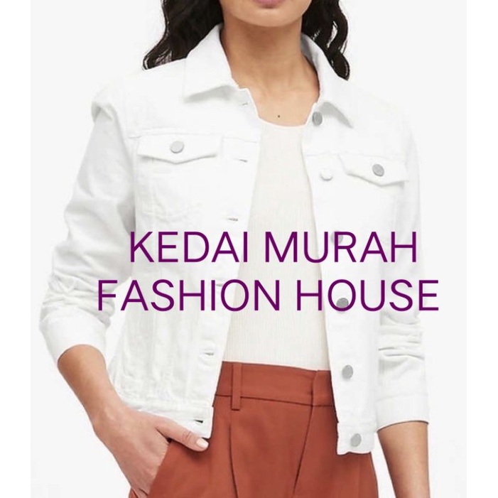New Fashionable Women Denim White Jecket Hot and Viral malaysia  (Size S-----3XL)