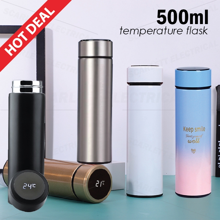 As/Is Stainless Steel LED Temperature Display Flask Water Container ...