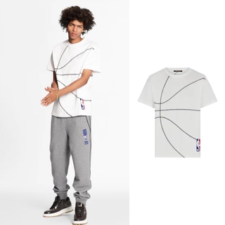 Louis Vuitton x NBA Embroidery Detail T Shirt Milk White Men's