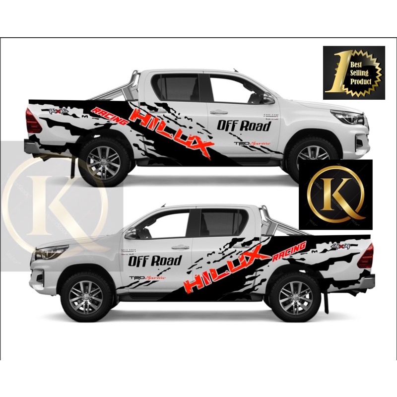 [Ready Stock] K455# HILUX Racing Body Stripes Vinyl Decal Stickers ...