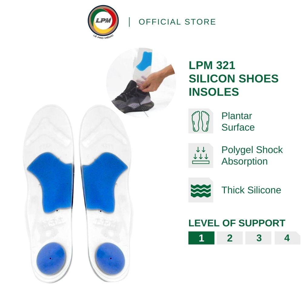LPM Insole 321 Silicone Shoe Pad Thick Shock Absorption Orthotic Insole Tapak Kasut for Plantar Surface Shopee Malaysia