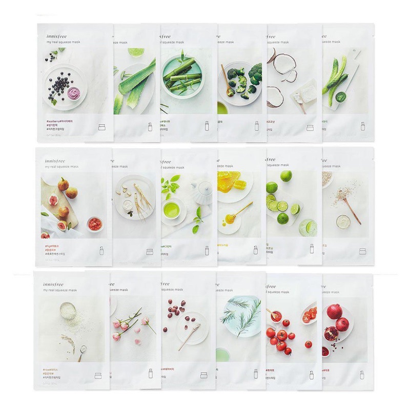 Innisfree My Real Squeeze Facial Sheet Mask Natural Skin Care Beauty ...