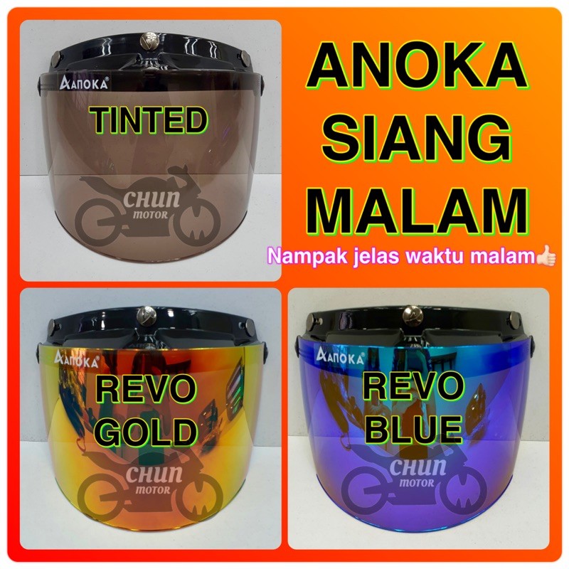 Siang Malam Visor Anoka 3Pin/3Buttons Untuk Ms88,Sgv,Magnum,MHR,Apollo