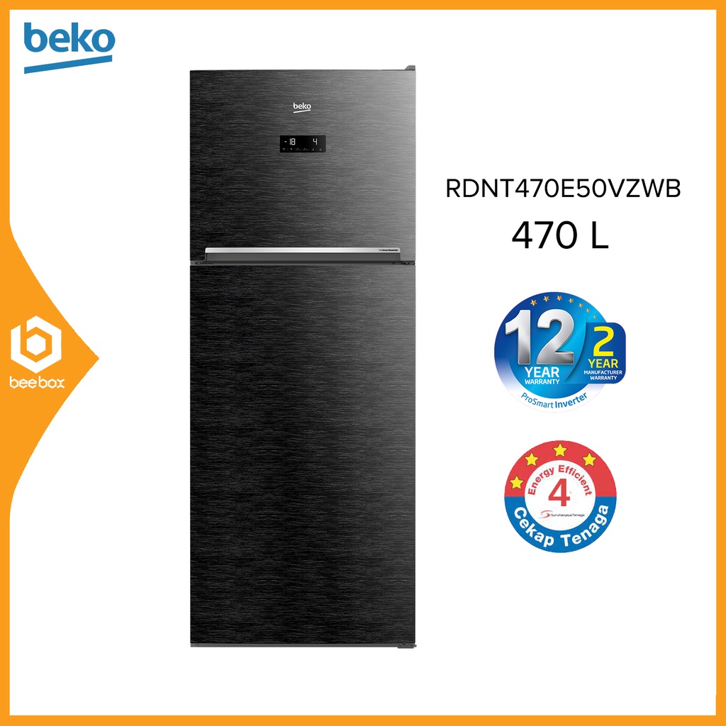 Beko 470L Double Door Refrigerator, RDNT470E50VZGB