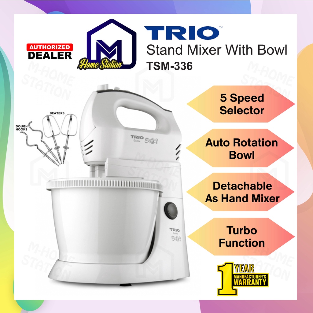Khind / TRIO Stand Mixer with Bowl 5Variable Speeds Detachable As Hand
