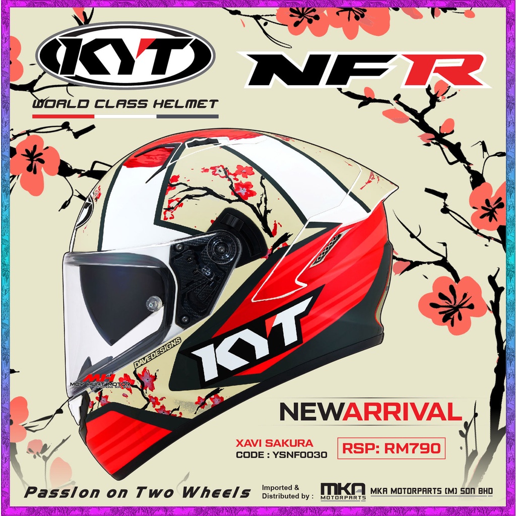 KYT NF-R SAKURA DOUBLE VISOR FULL FACE HELMET / SAKURA NEW DESIGN ...