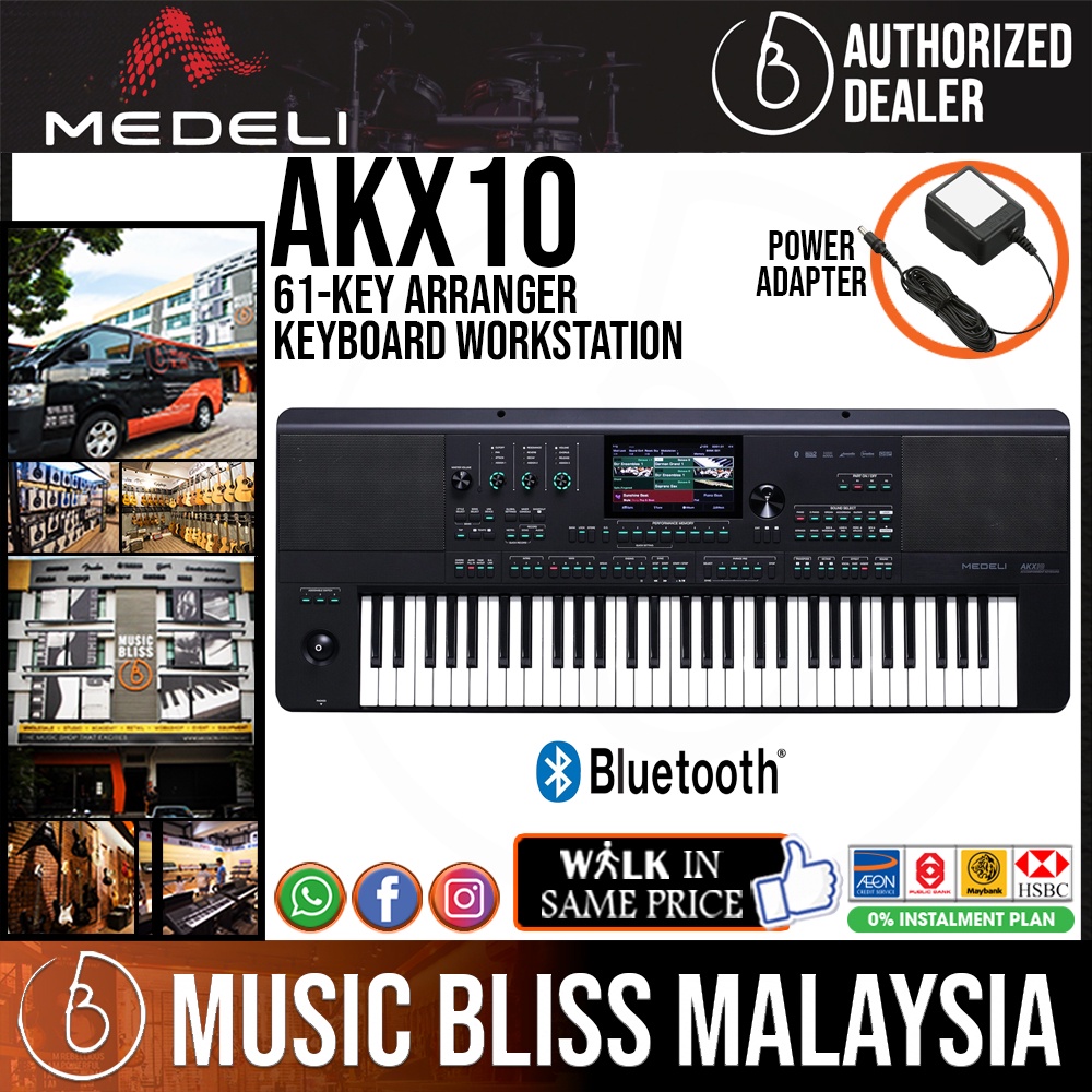 Medeli AKX10 61Key Arranger Keyboard Workstation (AKX10) Shopee