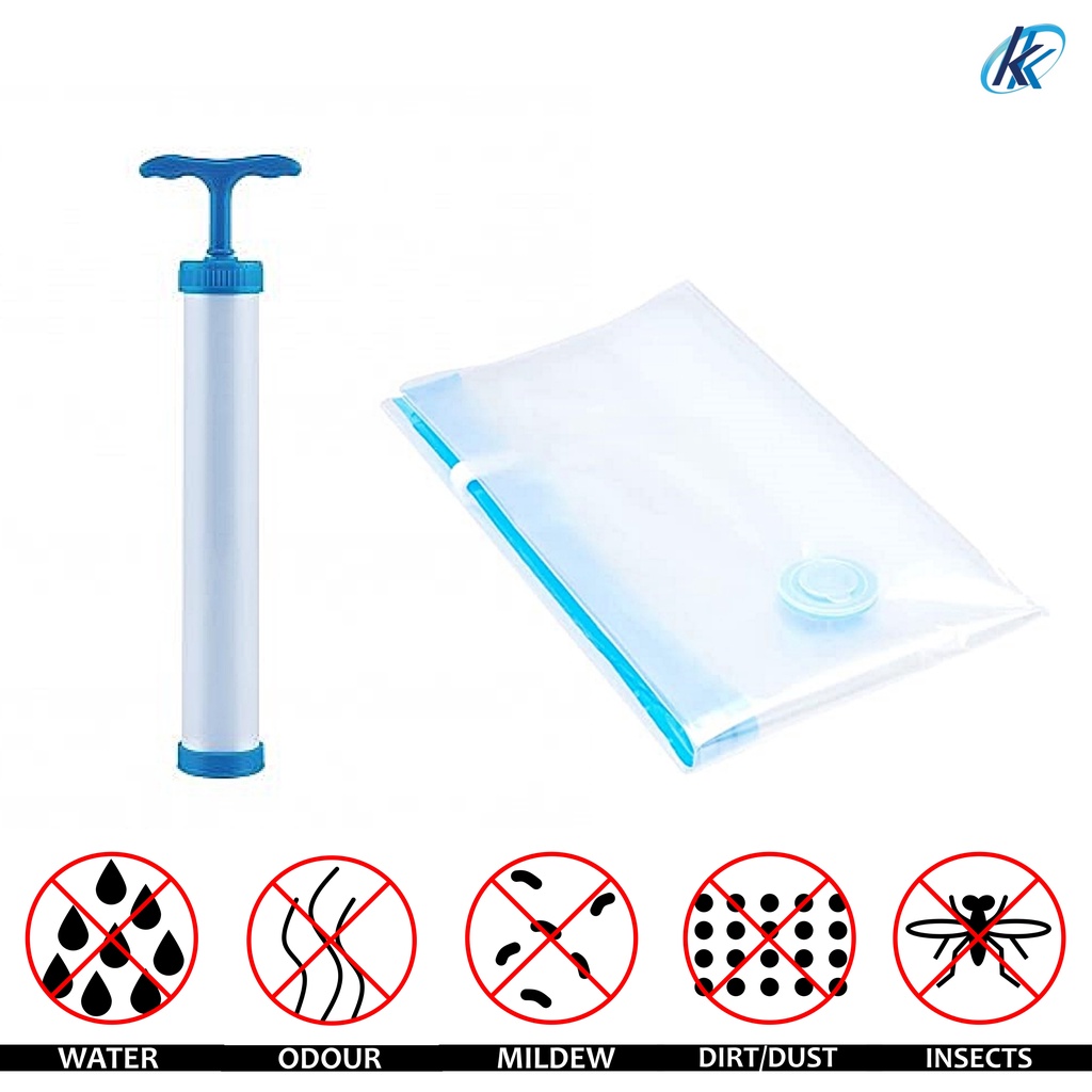 Vacuum Space Saving Compressed Storage Bag With Suction Valve [60 cm x ...