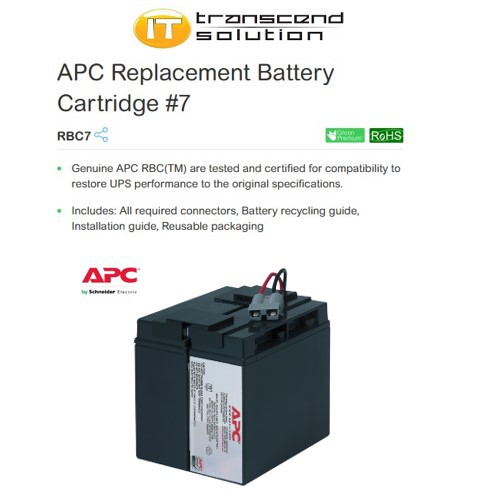 APC Replacement Battery Cartridge 7 (RBC 7) PreOrder/ Ready stock