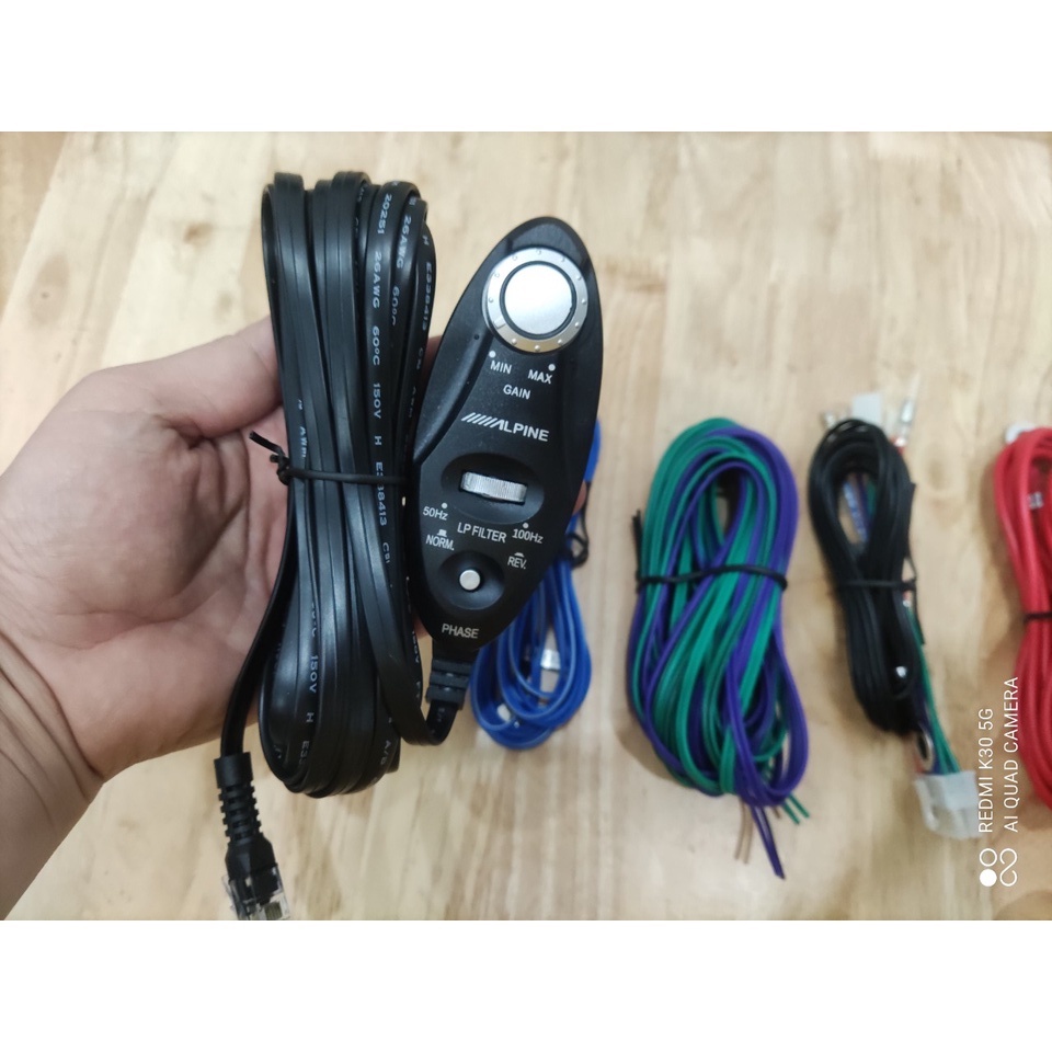 Volume control + connection wire for Alpine T0800C underseat subwoofer ...