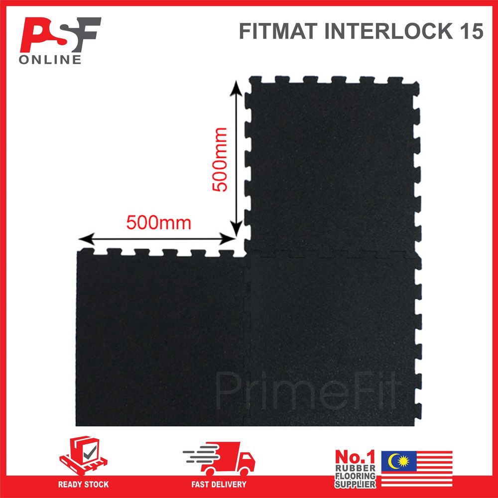 [15MM INTERLOCK] GYM MATS/ PUZZLE RUBBER MATS/ INTERLOCKING GYM
