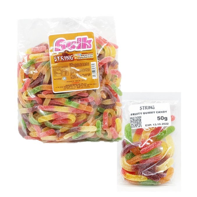 String Gummy Candy [50g] Gula-gula Kenyal Berperisa Buah-Buahan ...