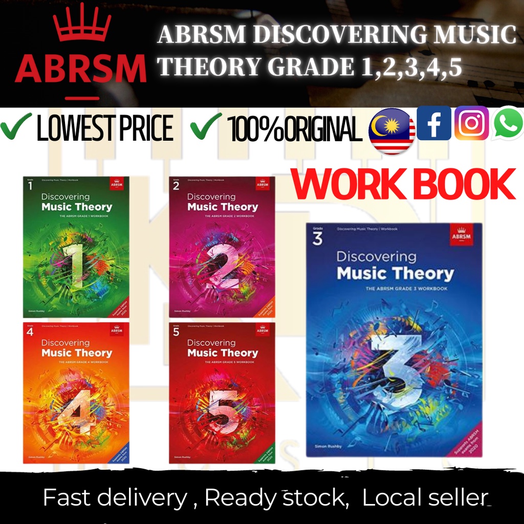 ☆WORKBOOK☆ ABRSM DISCOVERING MUSIC THEORY GRADE 1,2,3,4,5 WORKBOOK ...