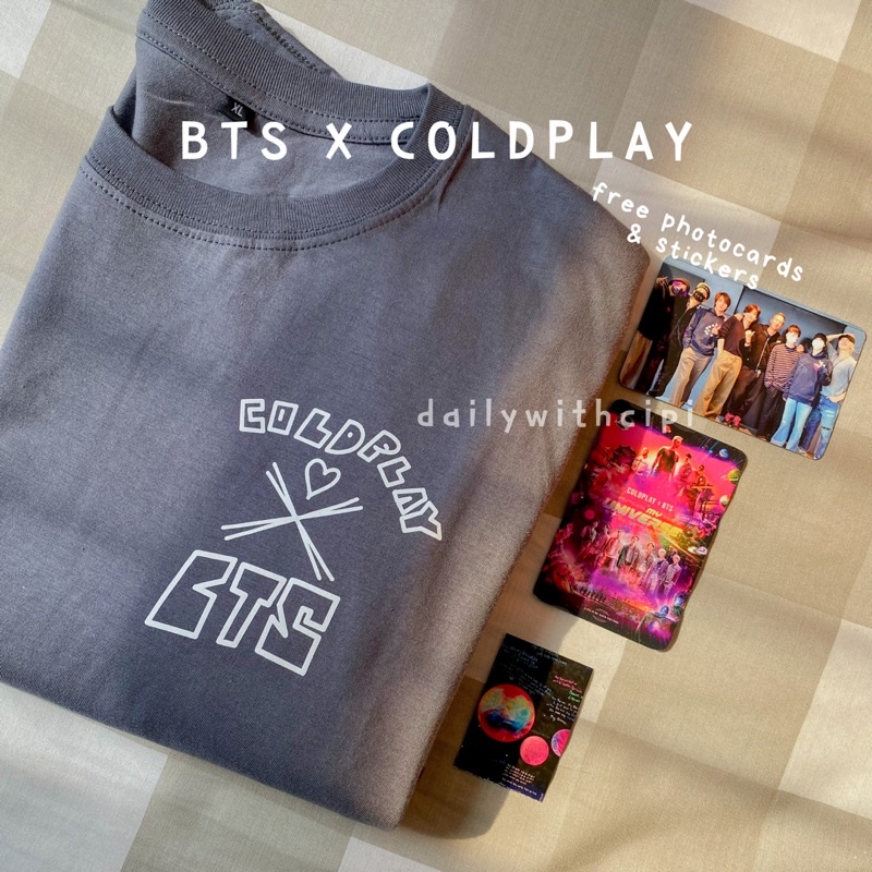 Bts x COLDPLAY T-Shirt / My Universe / FREE PHOTOCARDS | Shopee Malaysia