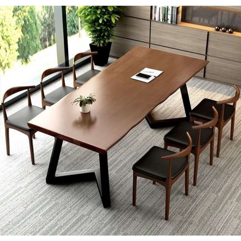 Solid wood desk Large board long table Simple conference table Home