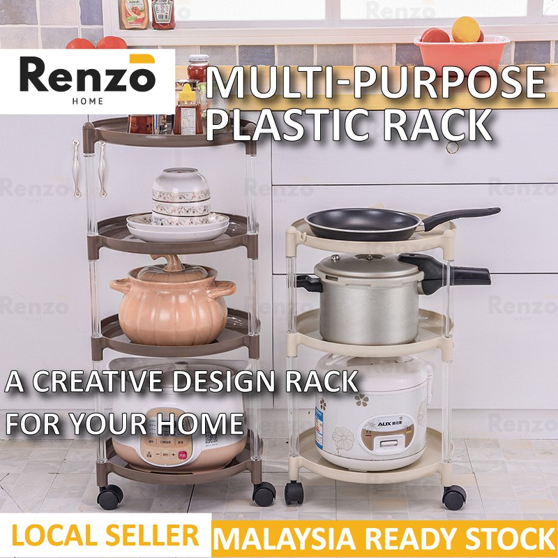 Multipurpose Storage Pot Pan Rack Trolley Dish Shelf Rak Barang Periuk ...