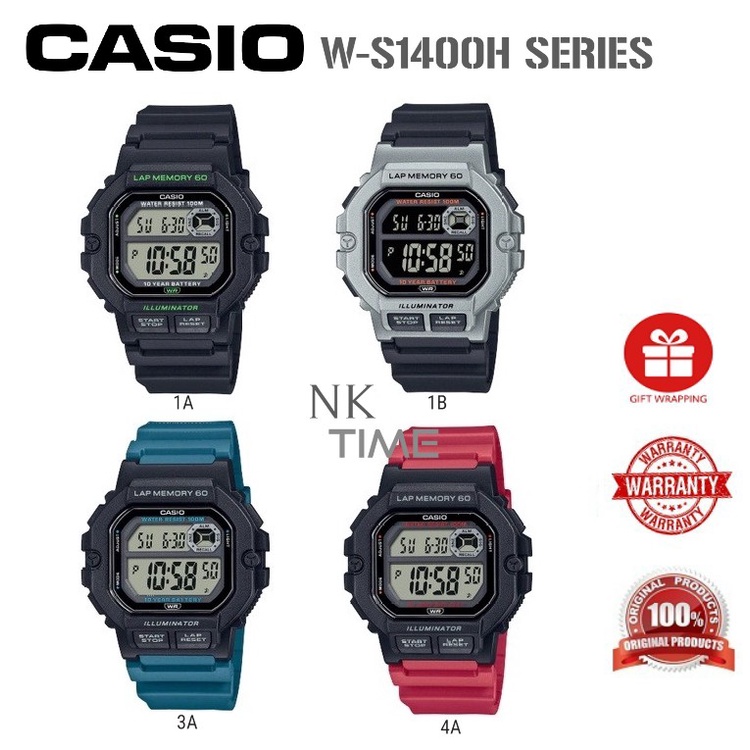 Orologio sportivo da uomo Casio WS-1400H-2A Runner Workout Blue Digital