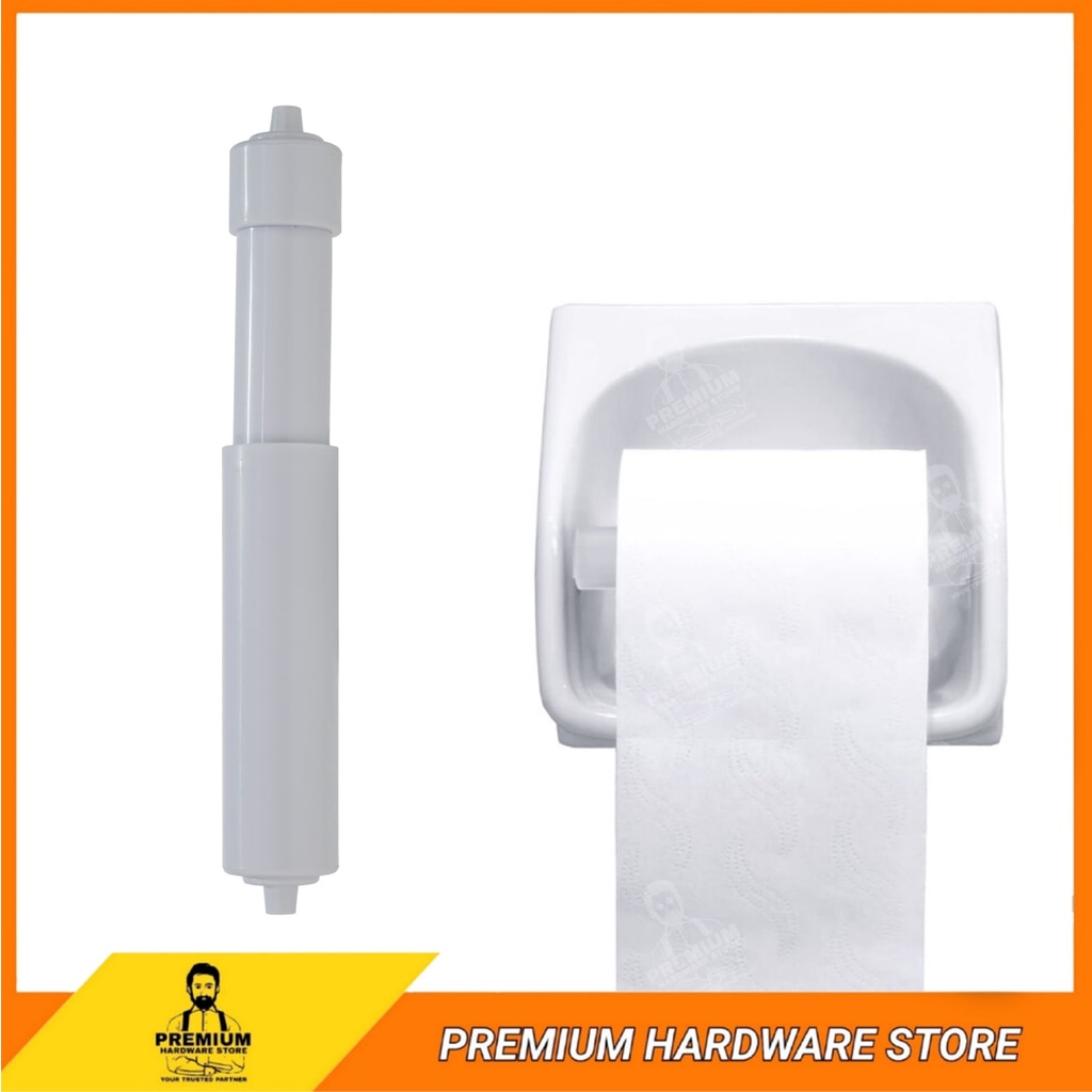 PREMIUM Plastic Recessed Toilet Paper Roller Holder Stick Rod Roll ...