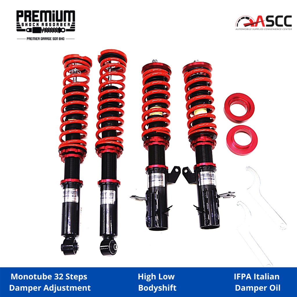 PREMIUM P6 Proton Iriz/Persona 2016 Present High Low Soft Hard 32 Clicks Adjustable Shock