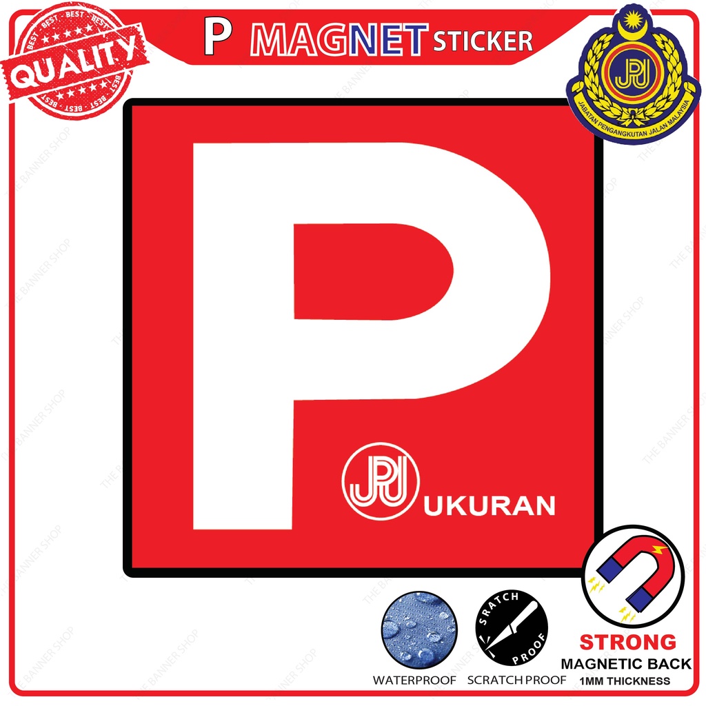 P License Sticker, P License Vinyl PVC Sticker(Stick from outside) Shopee Malaysia