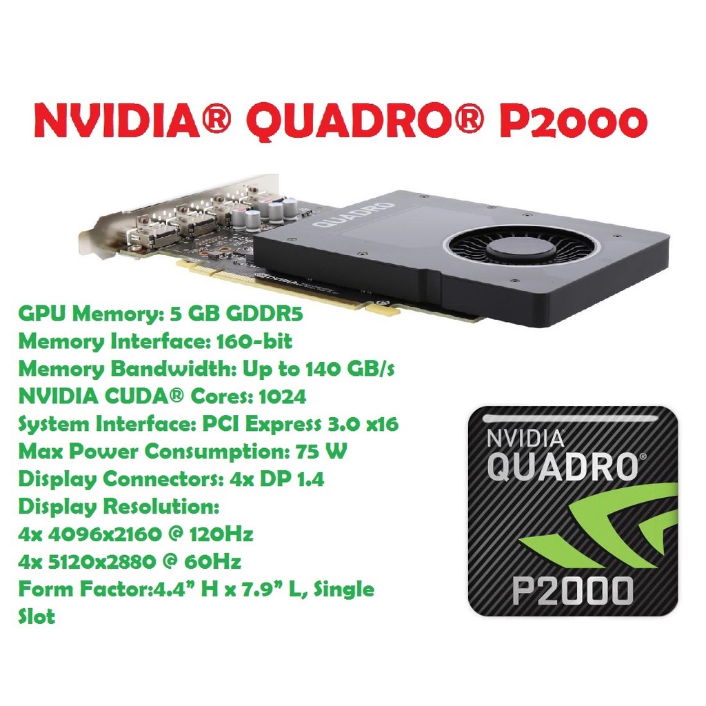 Nvidia quadro best sale p2000 1gb