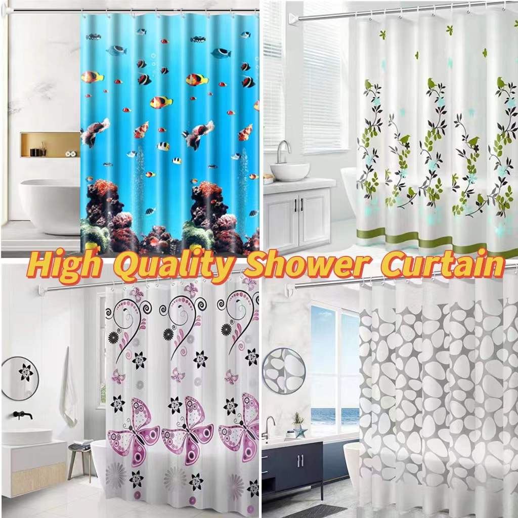 Platstic Shower Curtain Durable Anti-Mildew PEVA Waterproof Bathroom ...
