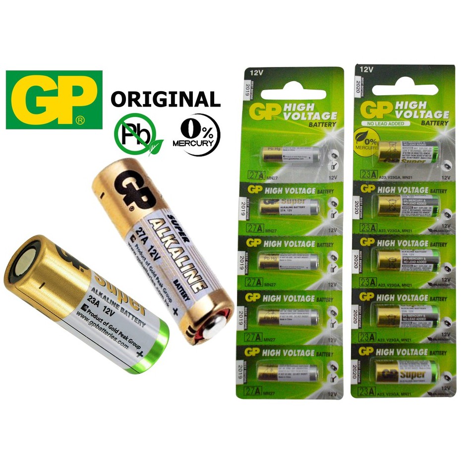 27A GP Super Alkaline Battery 12V (10 pcs) EXP DATE : 2030/12 | Shopee ...