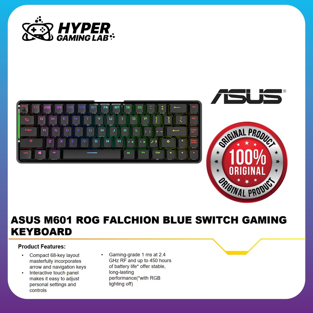 Asus M601 ROG Falchion Wireless Mechanical Gaming Keyboard (Cherry MX ...
