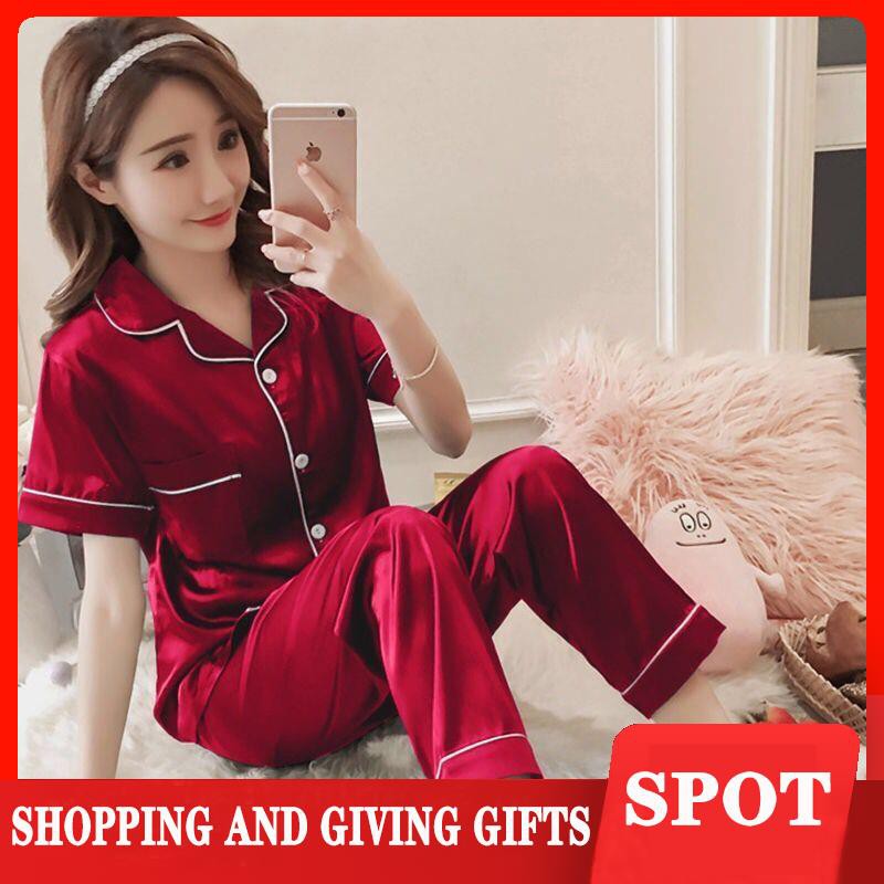 Han edition student emulation silk pajamas women age season long ...