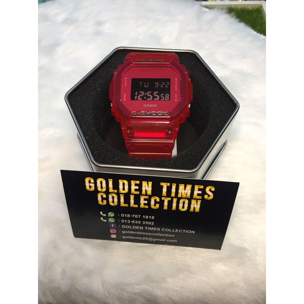 Casio G shock DW 5600SB 4CR US SET PETAK JELLY MERAH 100 Original Shopee Malaysia