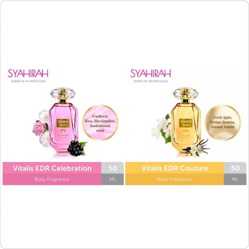Syahirah Vitalis Eau De Royale Celebration/Couture/Celeste/Cherish 50ml