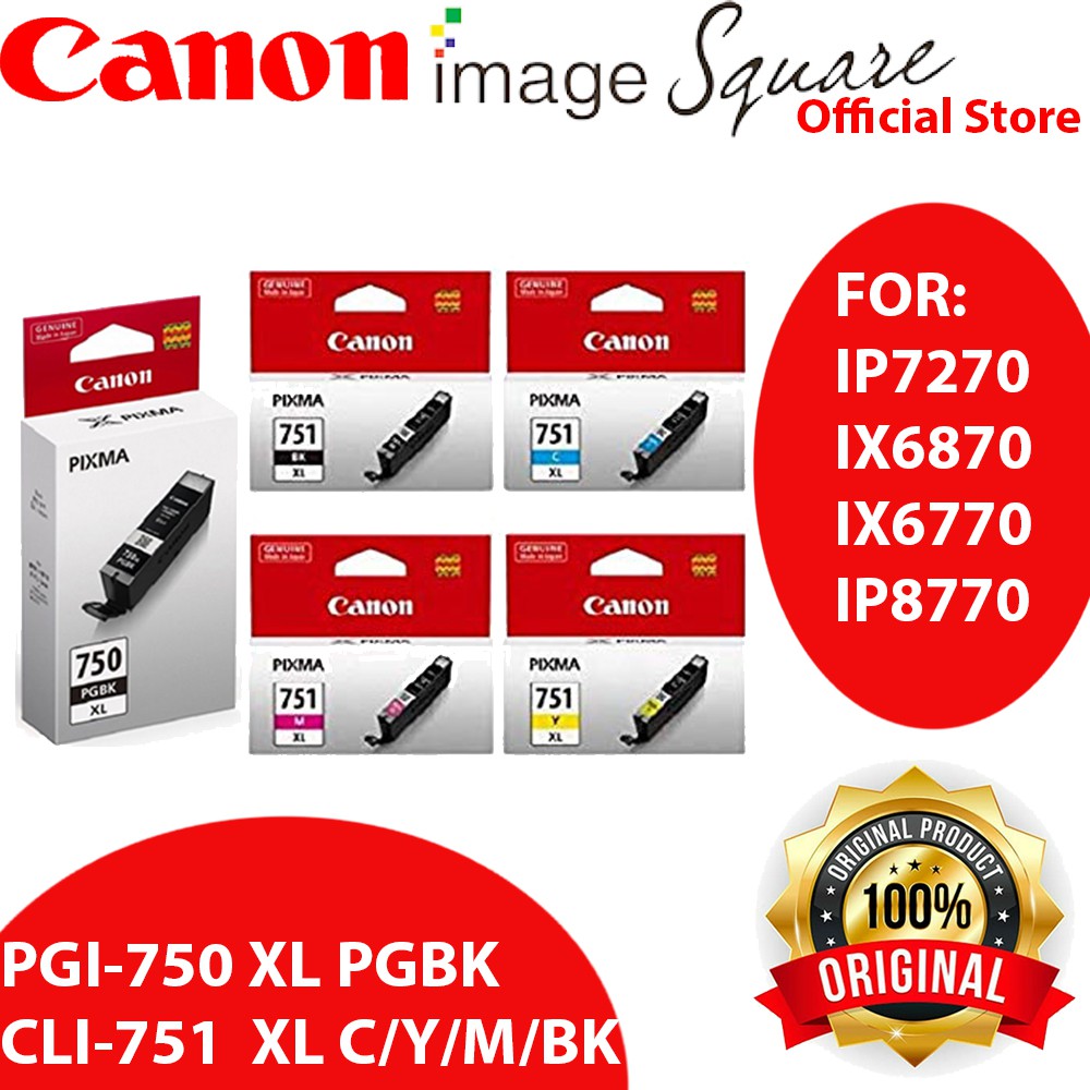 Canon Original CLI-751XL INK (Cyan/Magenta/Yellow/Black) PGI-750 XL ...